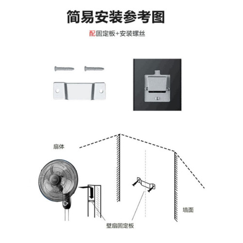 [嚴選]美的壁扇FWA40YA家用五葉壁掛式電風扇學校宿捨搖頭16/18寸