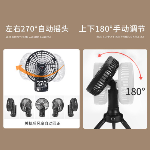 多功能風扇燈充電照明戶外露營帳篷三腳架小吊扇學生宿捨台搖頭扇