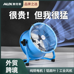 奧克斯工業風扇手提風機大功率大風力商用電落地扇工廠跨境趴地扇