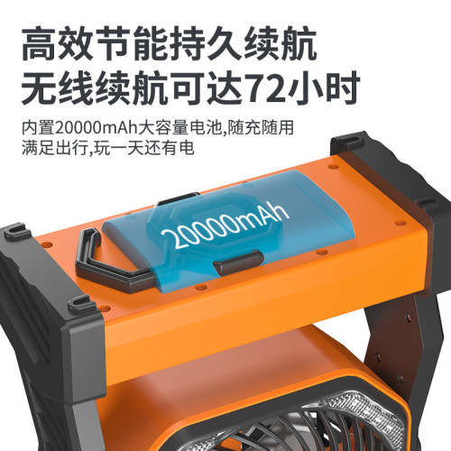 2024新款露營可充電超長續航運動戶外風扇燈可立可掛遙控露營風扇