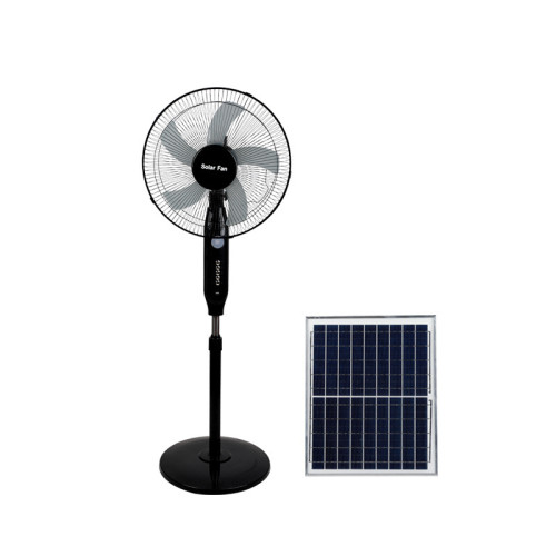 太陽能風扇家用16寸充電帶燈落地風扇伸縮搖頭電風扇跨境批髮