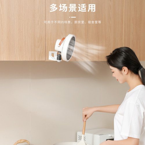 新款掛壁多功能便攜式帶燈款搖頭充電寶小風扇迷你桌面家用風扇