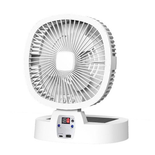 戶外露營風扇充電桌面風扇大風力辦公室宿捨便攜可折曡太陽能風扇
