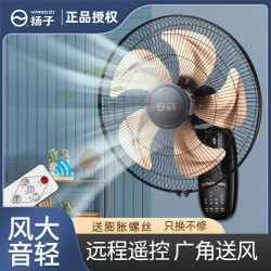 YANGZI壁扇掛壁式電風扇家用遙控壁掛式牆壁工業搖頭掛扇大風力小