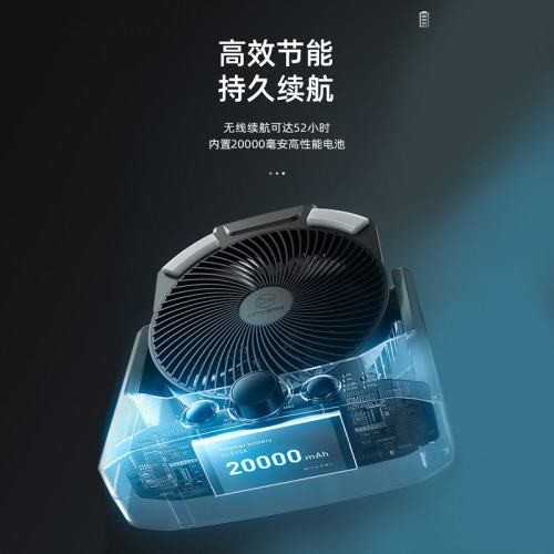 戶外露營帶燈手提便攜充電風扇台式辦公室桌面宿捨家用usb風扇