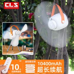 戶外露營風扇便攜可懸掛吊扇天幕帳篷USB遙控電風扇LED照明營地燈