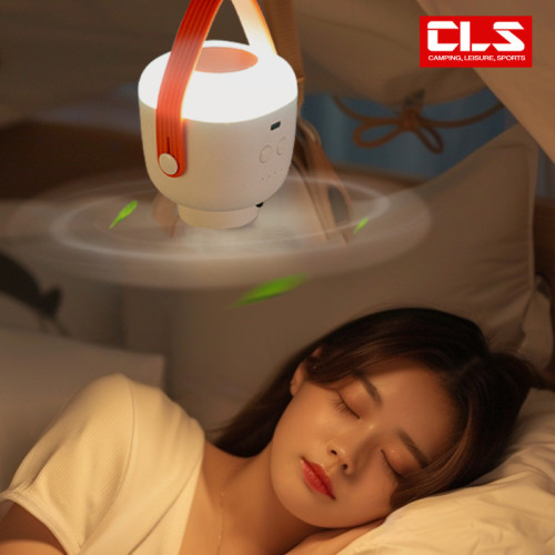 戶外露營風扇便攜可懸掛吊扇天幕帳篷USB遙控電風扇LED照明營地燈