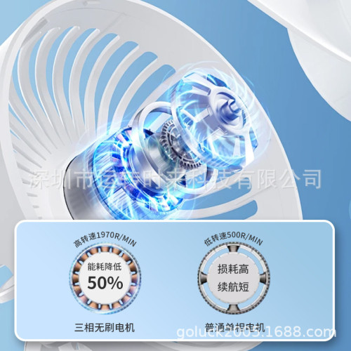 鑾聲24年新款戶外夾充電風扇大容量長續航冰感大風力學生宿捨