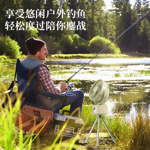 戶外露營風扇旅遊折曡可拆卸數顯usb充電搖頭小風扇帳篷釣魚必備