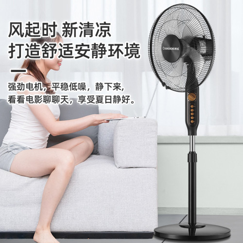【嚴選】長虹電風扇落地扇家用辦公低音搖頭立式落地風扇遙控電扇