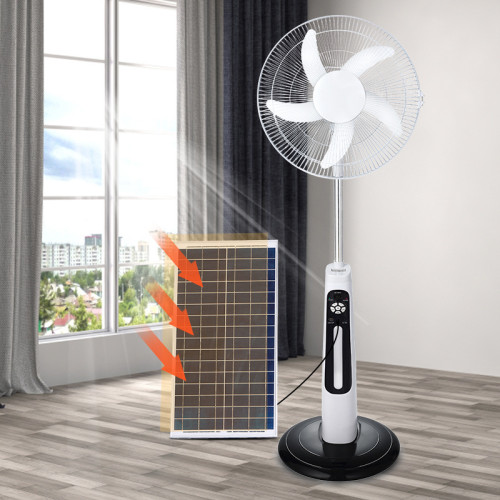 18icchse停電應急遙控solar electric fan充電帶燈18寸太陽能風扇