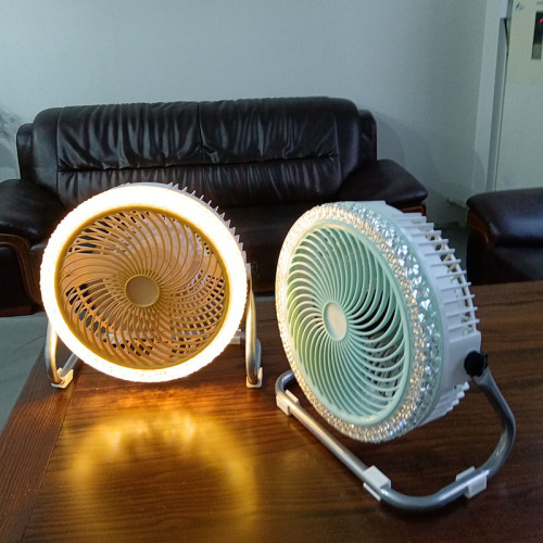 新款LED太陽能充電風扇燈12家用靜音大風力露營風扇燈戶外趴地扇