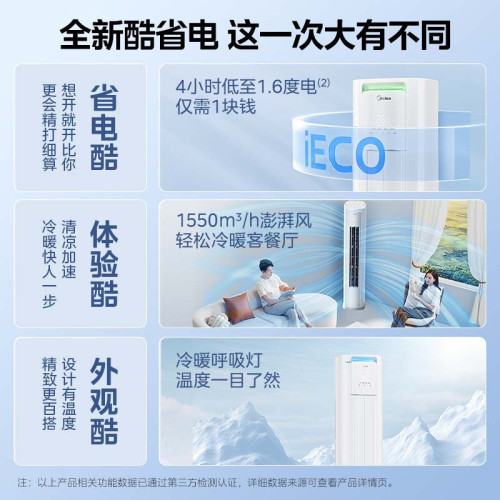 美的酷省電PRO 2匹3匹櫃機 電量查詢 一級能傚KFR-72LW/N8KS1-1P