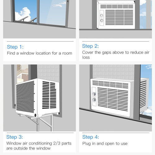 5000BTU 115V~60Hz 窗式1匹單冷型移動空調家用工程迷你一體窗機
