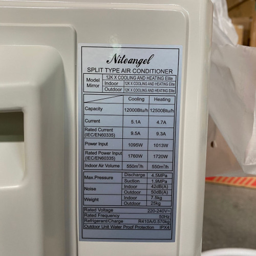 外貿出口12000/18000/24000BTU/1.5/2/3HP 變頻掛壁式空調