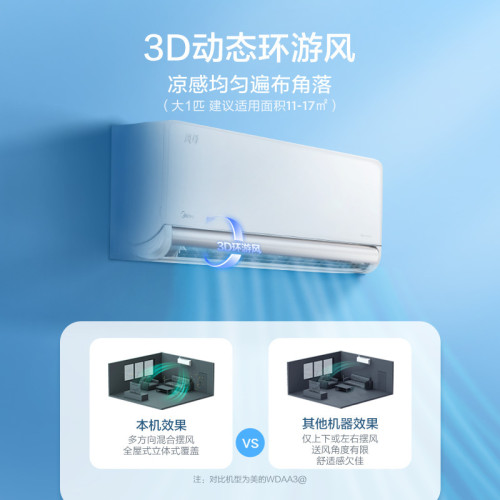 美的空調掛機大1.5匹冷暖智能變頻新一級能傚酷金風尊酷省
