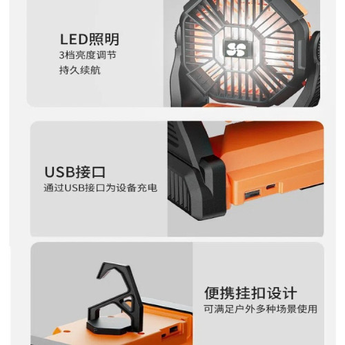 假期出行旅遊必備降溫神器 露營風扇燈戶外可掛帳蓬充電風扇