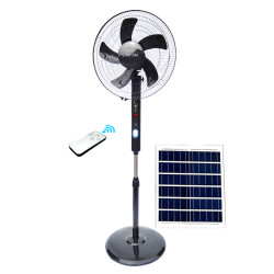 太陽能風扇充電落地扇直流電風扇家用戶外露營立式三合一風扇16寸