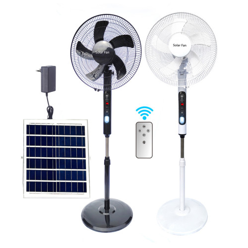 太陽能風扇充電落地扇直流電風扇家用戶外露營立式三合一風扇16寸