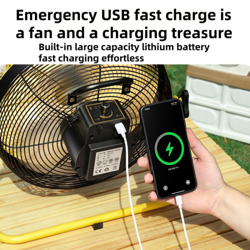 外貿太陽能風扇家用戶外露營便攜式移動12寸16寸大風力可充電風扇