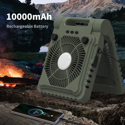 20000mAh 鋰電池移動電源 台式風扇 露營戶外風扇 LED 燈