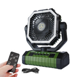 新款2萬毫安戶外露營風扇充電寶照明掛鉤帳篷野營大風力桌面風扇