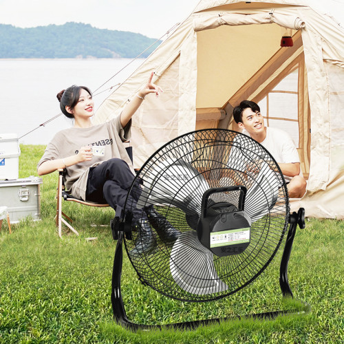 太陽能充電趴地扇家用大風力121416寸工業釣魚露營風扇便捷式批髮