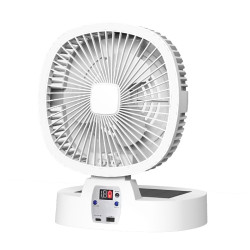 便攜可折曡太陽能風扇充電多功能風扇長續航大風力戶外露營風扇燈