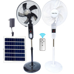 太陽能風扇充電長續航大風力家用戶外露營遙控16寸落地電風扇跨境