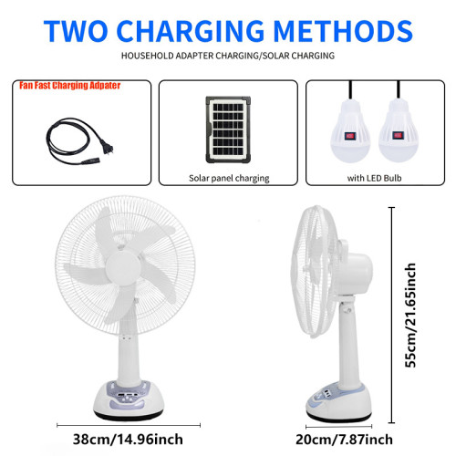 新品私模東南亞非洲跨境爆品12/14寸搖頭扇太陽能電風扇可外放電