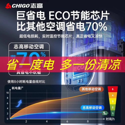 志高可移動空調冷暖一體機無外機單冷免安裝式廚房便攜制冷小空調