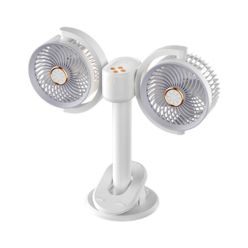 新款雙頭風扇宿舍掛壁照明夜燈電風扇充電桌面桌上型香薰夾子扇