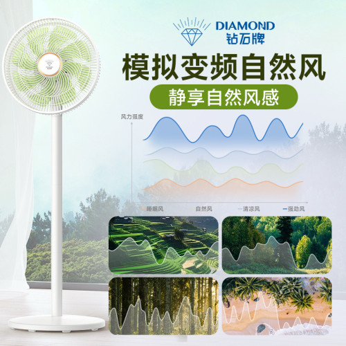 鑽石牌直流變頻落地扇台立式大風搖頭輕音一級節能電風扇家用臥室
