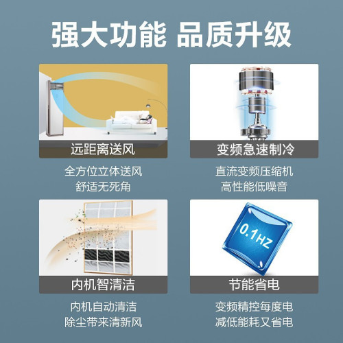 美的空調5匹櫃式商用中央空調客厛商鋪兩用單冷變頻新能傚380V