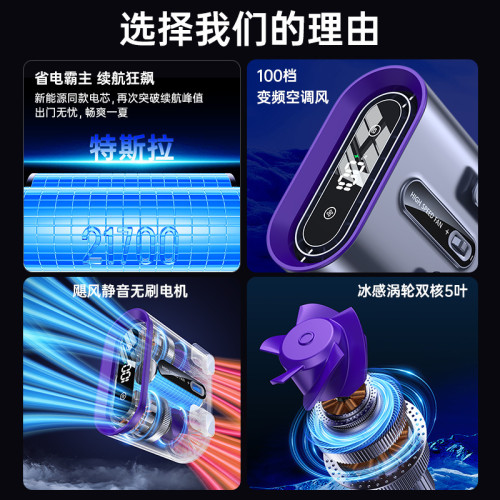 2025新款跨境掛腰風扇 戶外多功能照明大容量掛脖小風扇掛腰風扇
