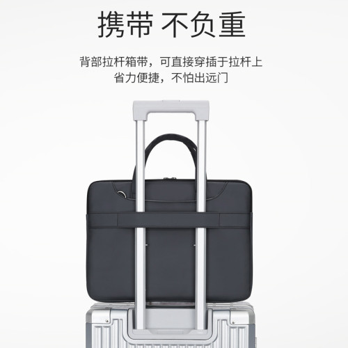 時尚商務手提筆記型電腦包男女單肩大容量公文包適用聯想蘋果