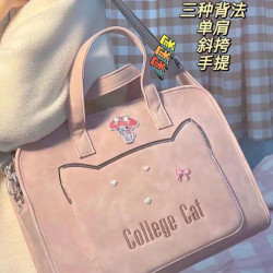 筆記型電腦包女好看適用華爲14寸蘋果聯想商務通勤單肩手提包
