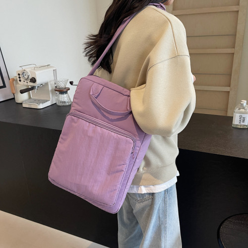 平板電腦包簡約尼龍布包通勤女單肩包大容量手提包學生上課斜後背包