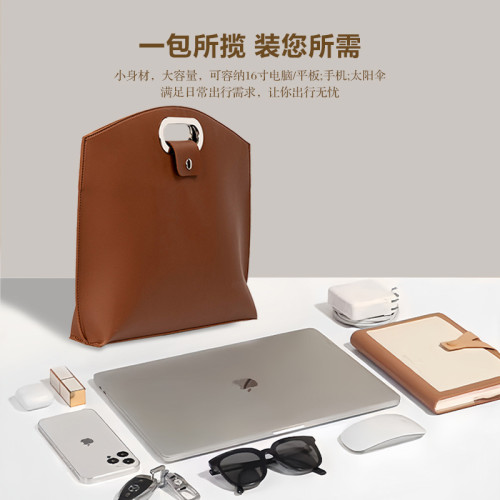 奈盾2024新款筆記型電腦手提包皮質16寸女平板內膽保護套14防震摔