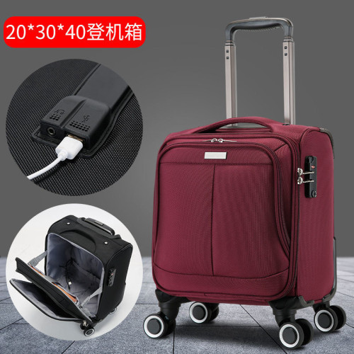 登機箱小型14寸輕便拉桿箱萬向輪旅行箱密碼箱行李箱布箱軟箱18寸