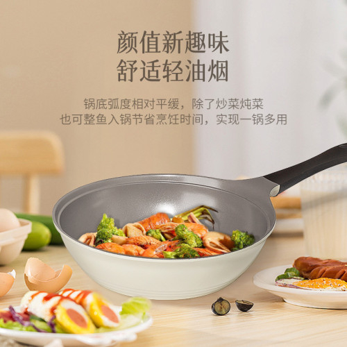 Neoflam陶瓷不沾炒鍋28cm家用炒菜鍋少油煙不沾鍋鍋電磁爐通用