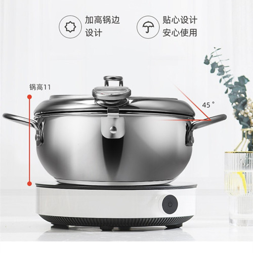 日式天婦羅油炸鍋家用不鏽鋼省油不沾電磁爐瓦斯煤氣小迷你炸油鍋
