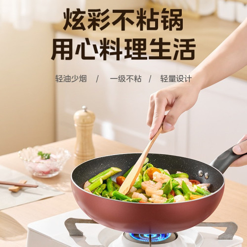 美的不沾鍋炒鍋電磁爐不沾家用瓦斯爐適用炒菜鍋平底鍋CJ28WOK301