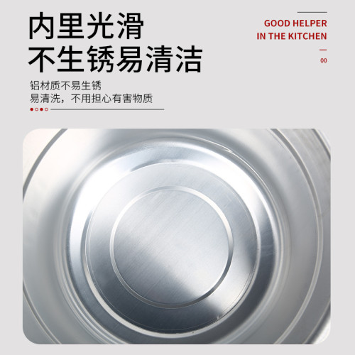 老式特厚鋁鍋鋁湯鍋雙耳大鋁鍋商用大容量適用瓦斯爐煮粥滷肉燒水