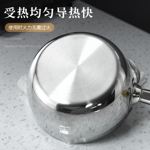 不鏽鋼雪平鍋日式木柄寶寶家用輔食鍋泡麵料理鎚紋奶鍋湯鍋