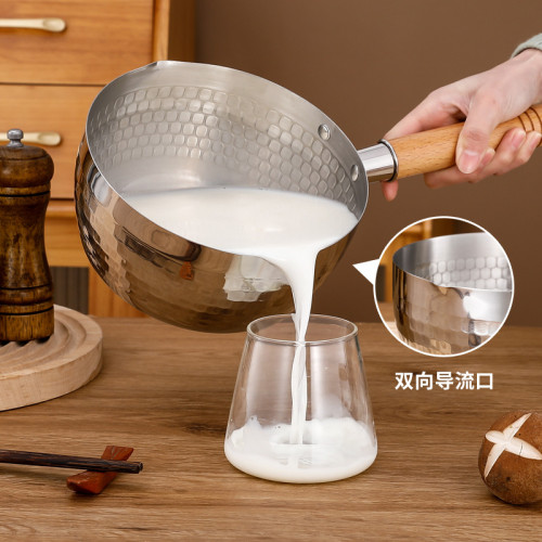 304不鏽鋼平底日式雪平鍋不沾鍋電磁爐可用湯奶鍋寶寶輔食油炸鍋