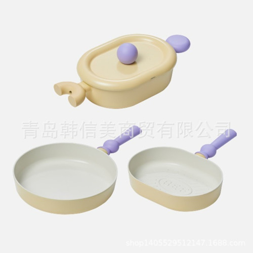 韓國進口betterfinger陶瓷迷你平底鍋不沾輔食鍋寶寶奶鍋炒鍋煎鍋