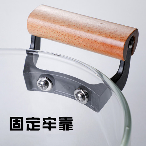 加厚高硼矽玻璃湯鍋燉煮鍋木把鍋可電陶爐明火加熱玻璃鍋煲湯煮麵