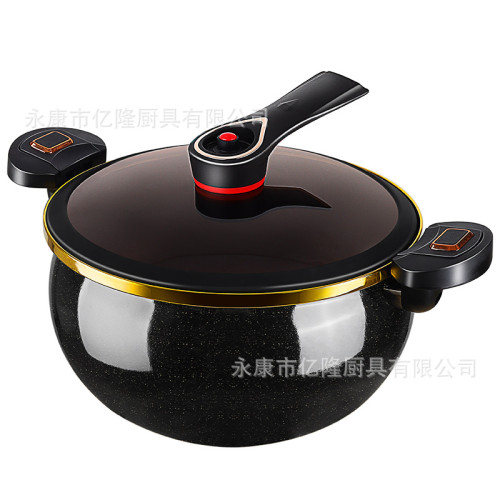 琺瑯搪瓷微壓燜湯鍋不沾鍋家用平底燜煮鍋瓦斯電磁爐通用微壓湯鍋