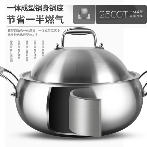 316不鏽鋼蒸鍋蘋果煲湯鍋家用煤氣電磁爐燉鍋帶蒸籠加厚火鍋專用